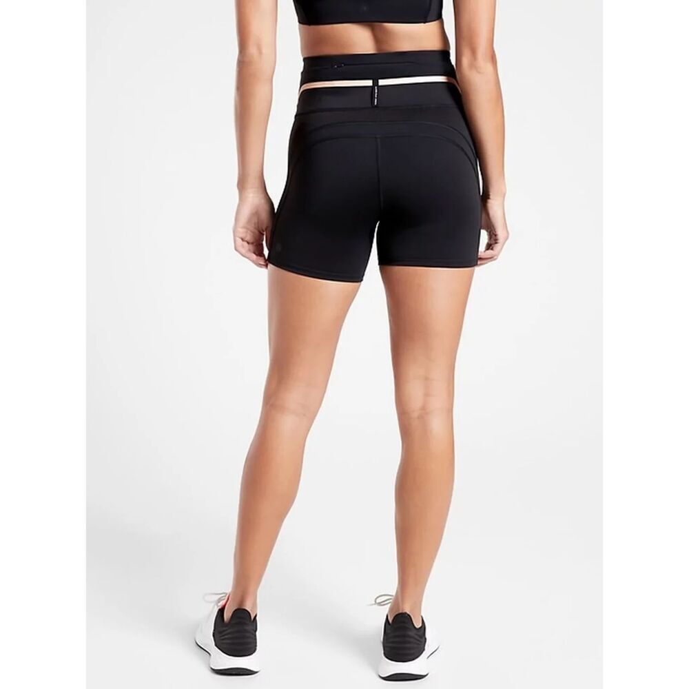 Athleta X Allyson Felix legend shortie black rose gold biker shorts size small